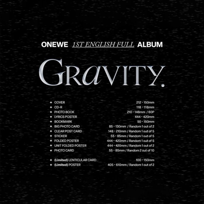 ONEWE - 1st English Full Album: GRAVITY - EmpressKorea