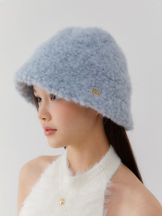 OVLA wool blended cotton candy knit bucket hat - EmpressKorea