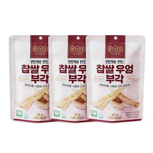 Oh Hee-sook Traditional Bugak Glutinous Rice Burdock Bugak 30g,  3pieces - EmpressKorea