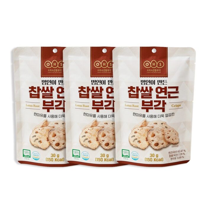 Oh Hee-sook Traditional Bugak Glutinous Rice Lotus Root Bugak 30g - EmpressKorea