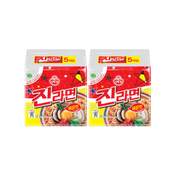 Ottogi Jin Ramyun Spicy, 10 pieces - EmpressKorea