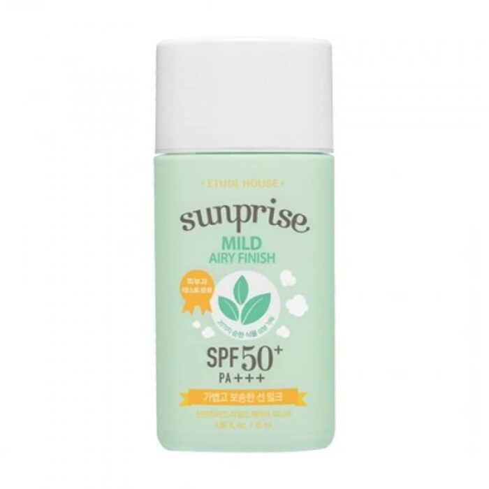 ETUDE HOUSE Sunprise Mild Airy Finish Sun Milk SPF50+ / PA+++ | Sebum-free, Non-Sticky, Long Lasting Protection, 100% Mineral Based Sunscreen | Kbeauty 55ml - EmpressKorea