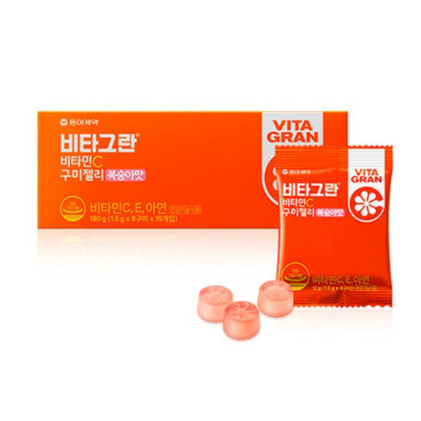 DONG-A FARM VitaGran Vitamin C Gummy Jelly Peach Flavor 1.5g*8Gummy*15pack 180g
