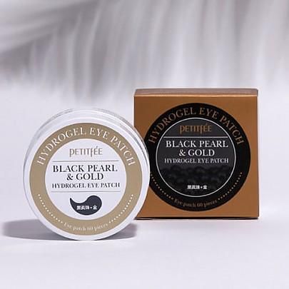 PETITFÉE Black Pearl & Gold Hydrogel Eye Patch 60 Sheet - EmpressKorea