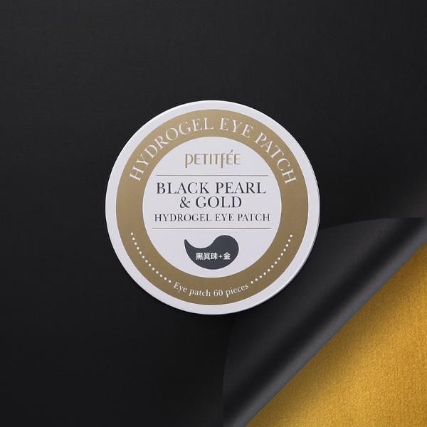 PETITFÉE Black Pearl & Gold Hydrogel Eye Patch 60 Sheet - EmpressKorea