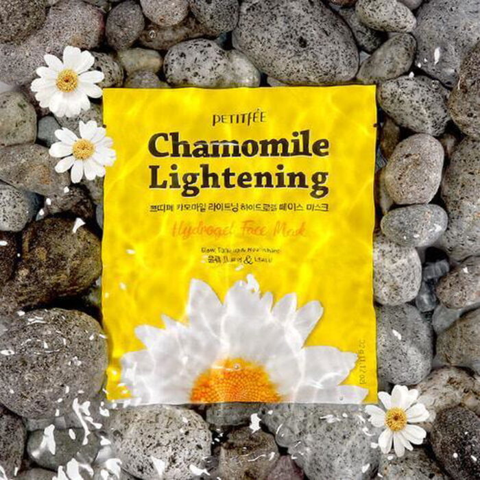 PETITFÉE Chamomile Lightening Hydrogel Face Mask 32g 5sheets - EmpressKorea