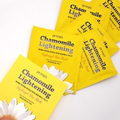 PETITFÉE Chamomile Lightening Hydrogel Face Mask 32g 5sheets - EmpressKorea