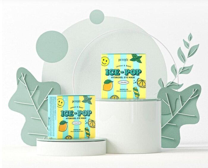 PETITFÉE Lemon & Basil Ice-Pop Hydrogel Eye Mask 84g(60pcs) - EmpressKorea