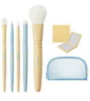 PICCASSO COLLEZIONI Lemon & Cream Soda Edition Makeup Brushes(5Types)+Dual Mirror+Mesh Pouch Full Set - EmpressKorea