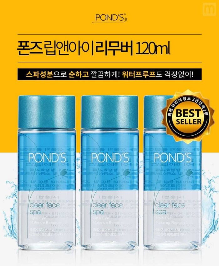POND'S New Clear Face Spa Lip and Eye Makeup Remover 120ml - EmpressKorea