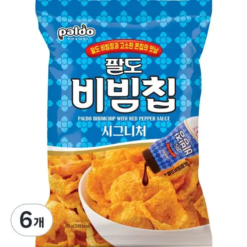 Paldo Bibim Chip Signature Snack, 80g, 6 pieces - EmpressKorea