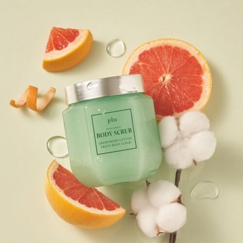 Plu Perfumed Fruity Body Scrub Green Mong Cotton 500g - EmpressKorea