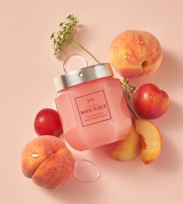 Plu Perfumed Fruity Body Scrub Peach & Plum 500g - EmpressKorea