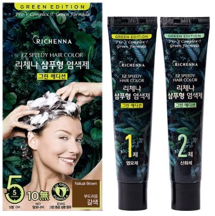 RICHENNA NEW Shampoo-Type Hair Dye For Gray Hair, Green Edition - EmpressKorea