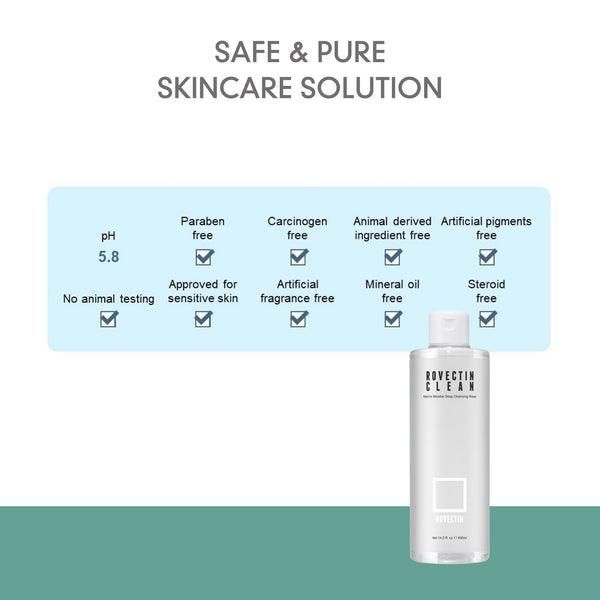 ROVECTIN Clean Marine Micellar Deep Cleansing Water 400ml - EmpressKorea