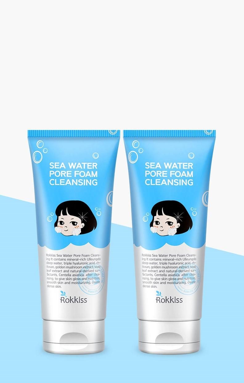 Rokkiss Sea Water Pore Foam Cleansing 120ml*2ea - EmpressKorea