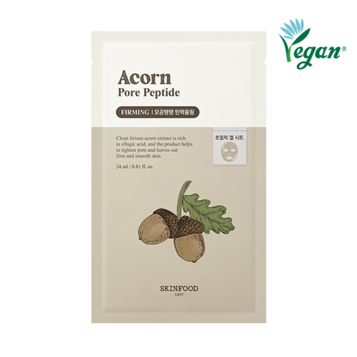 SKINFOOD Acorn Pore Peptide Mask Sheet 24ml*10pcs - EmpressKorea