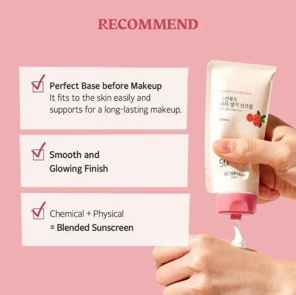 SKINFOOD Berry Glowing Sun Cream SPF 50+ PA++++ 50ml - EmpressKorea