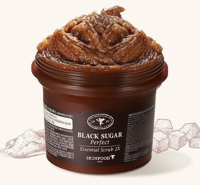 SKINFOOD Black Sugar Perfect Essential Scrub 2X 210g - EmpressKorea