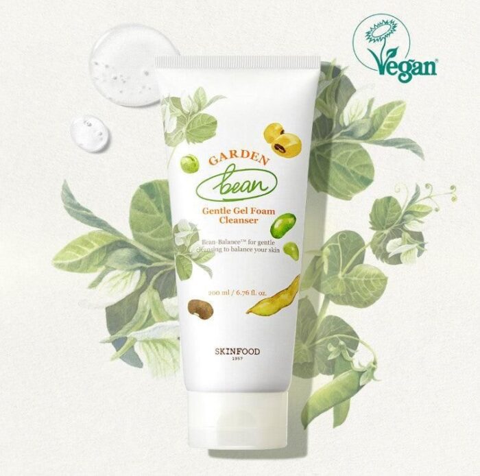 SKINFOOD Garden Bean Gentle Gel Foam Cleanser 200ml - EmpressKorea