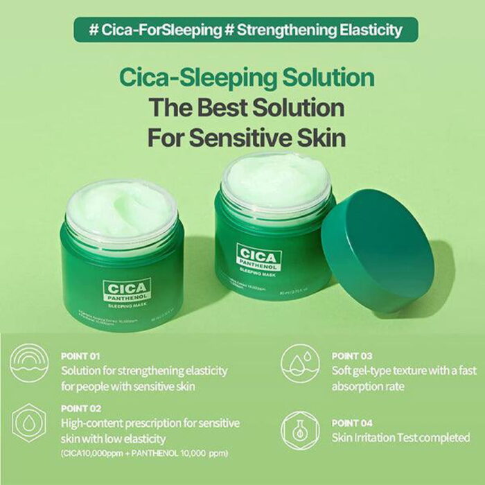 SNP Cica Panthenol Sleeping Mask 80ml - EmpressKorea