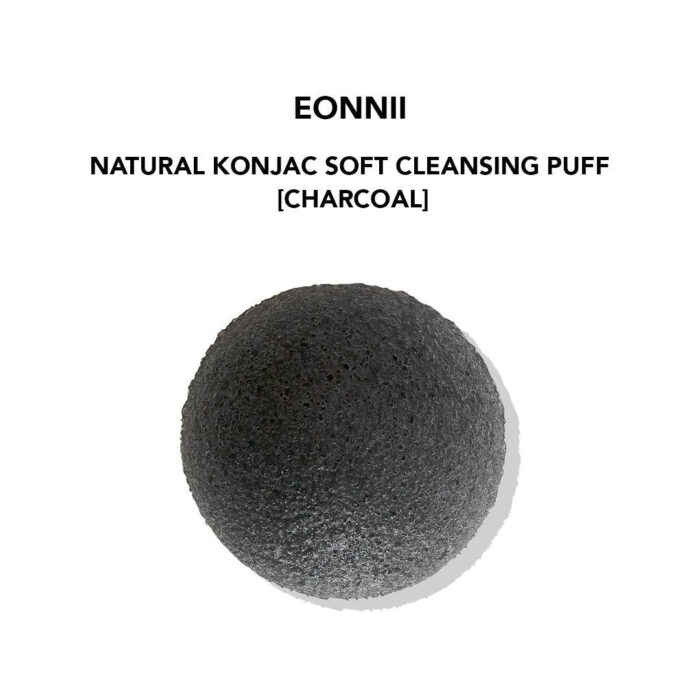 Seven Star Natural Konjac Soft Cleansing Puff - 2pcs #Charcoal - EmpressKorea