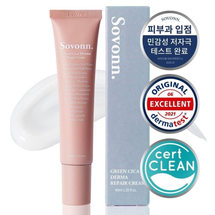 Sovonn Green Cica Derma Repair Cream 40mL - EmpressKorea