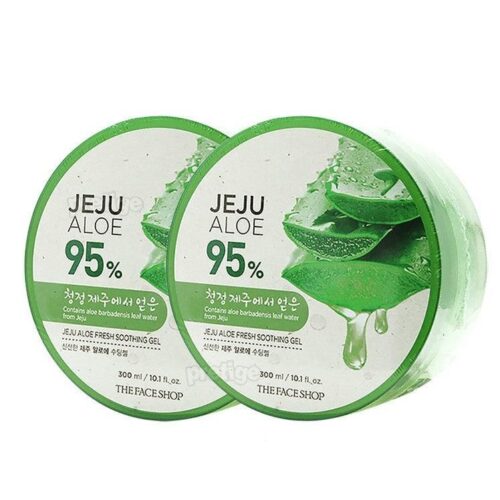 THE FACE SHOP Jeju Aloe Freshing Soothing Gel 300ml*2ea - EmpressKorea