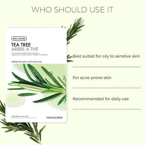 THE FACE SHOP The face shop real nature tea tree mask  20g*10pcs - EmpressKorea