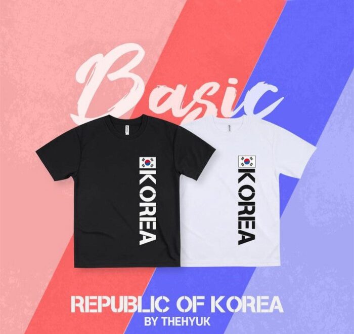 The Hyuk 2023 NEW Unisex Korea functional Coolon Short Sleeve T-Shirt 4 Types KOREA Collection [A] KOREA Patch Side Logo Coolon T-Shirt - EmpressKorea