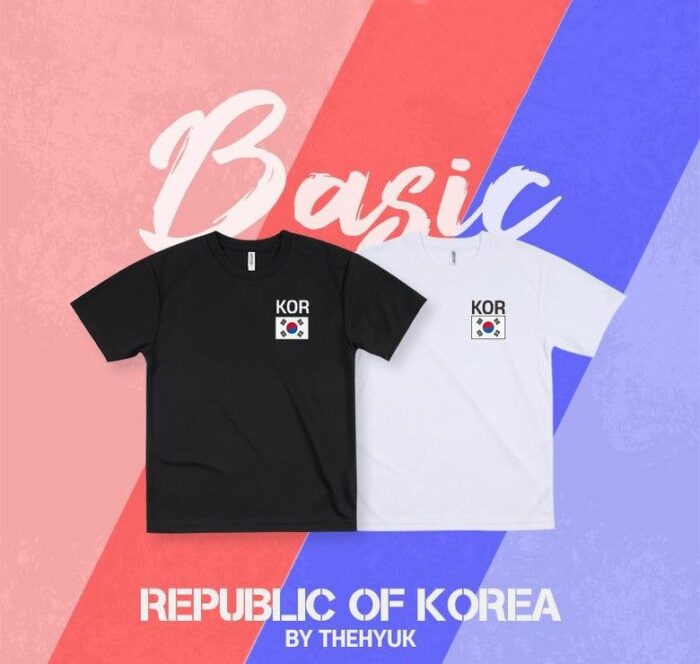 The Hyuk 2023 NEW Unisex Korea functional Coolon Short Sleeve T-Shirt 4 Types KOREA Collection [A] KOR Patch Coolon T-Shirt - EmpressKorea