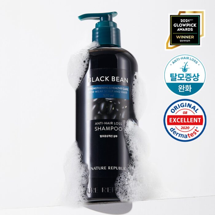 Nature Republic Black Bean Anti-Hair Loss Shampoo 520mL - Image 3