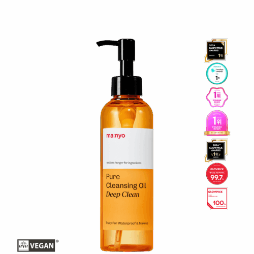 "meta_description": "Experience vegan skincare with Manyo's Pure Cleansing Oil Deep Clean for effortless makeup removal.",