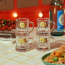 Kakao Friends Chunsik Mini-Hope Handle Soju Glass Set (4 pieces)