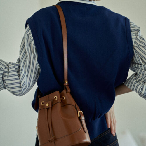 HERVE CLASSIC BUCKET BAG Tan