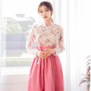 CHU Women's Modern Hanbok Naraehwa Jeogori + Naeun Rose Waist Skirt