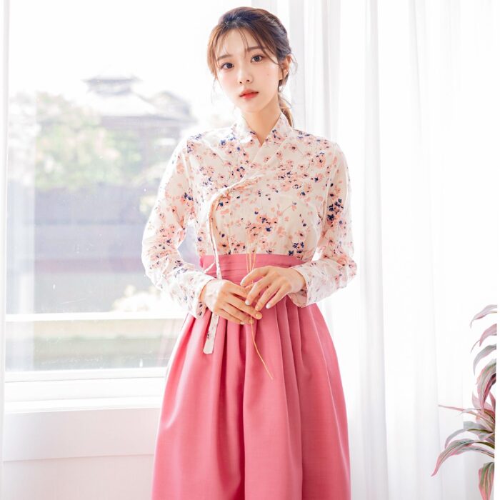 CHU Women's Modern Hanbok Naraehwa Jeogori + Naeun Rose Waist Skirt - Image 3