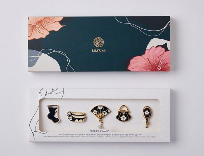 K-Heritage Hanbok Mugunghwa Brooch 5piece Set - Image 3
