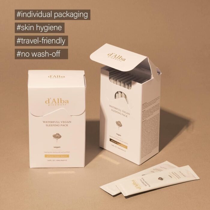 d'Alba Waterfull Vegan Sleeping Pack 1box 4ml*12EA - EmpressKorea