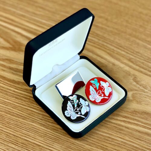 K-Heritage Mother-of-Pearl Ball Marker Money Clip Set