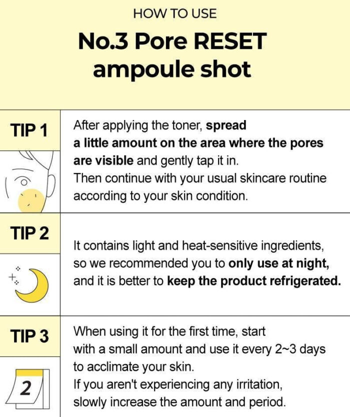 numbuzin No.3 Pore Reset Ampoule Shot 25ml - EmpressKorea
