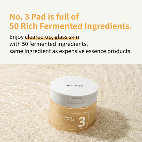 numbuzin No.3 Radiance Glowing Jumbo Essence Pad 150ml 70EA - EmpressKorea