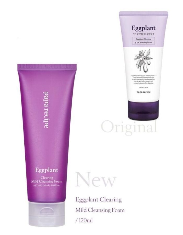 papa recipe Eggplant Clearing Mild Cleansing Foam 120ml - EmpressKorea