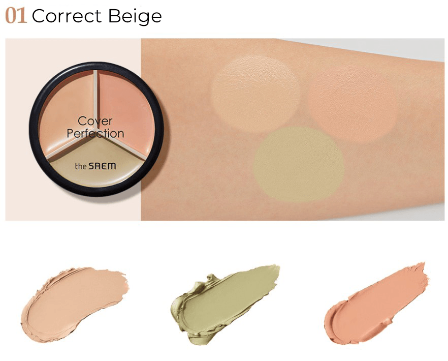 the SAEM Cover Perfection Triple Pot Concealer (2 Colors) 4.5g - EmpressKorea