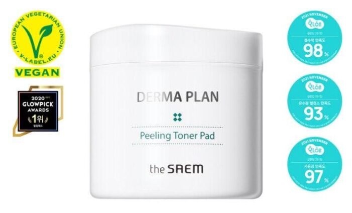 the SAEM Derma Plan Peeling Toner Pad 130ml 70EA - EmpressKorea