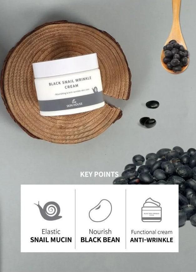 the SKIN HOUSE Black Snail Wrinkle Cream 50ml - EmpressKorea