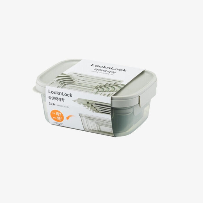 LocknLock Stackable Containers Set (500ml 2P + 2.7L 1P) - Image 5