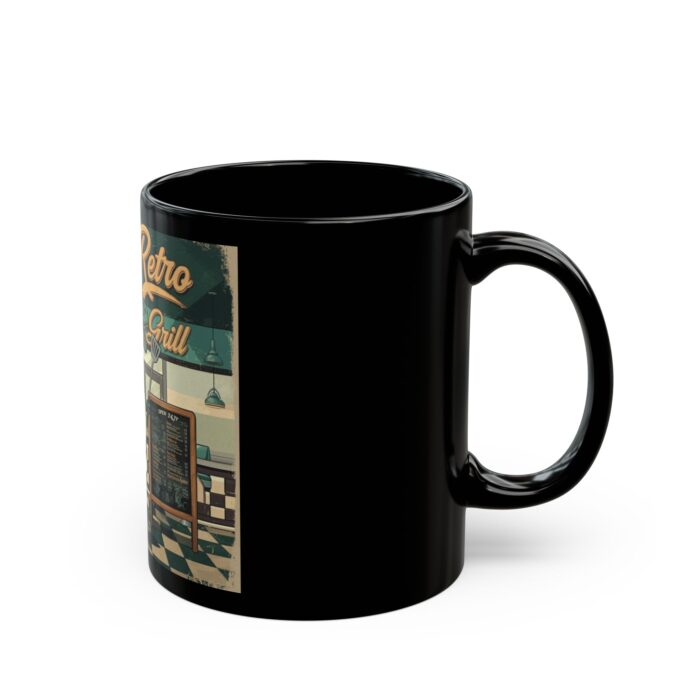 Dino’s Retro Grill Black Mug (11oz, 15oz) - Image 2