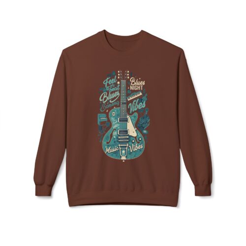Blues night Unisex Midweight Softstyle Fleece Crewneck Sweatshirt