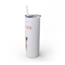 New York Glitter Skinny Tumbler with Straw, 20oz